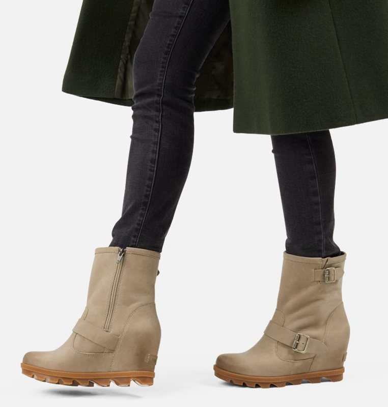 Womens Wedges Brown - Sorel Joan Of Arctic™ II Moto Boot - 238-KHSFZC